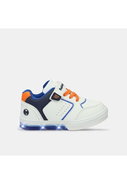 Tenis Infantil Para Niño Bubblegummers Blanco Teo Neon 22-25