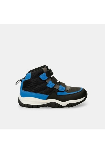 Tenis Infantil Para Niño Bubblegummers Negro-Azul Saul