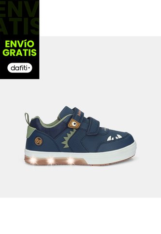 Tenis Con Luces Para Niño Bubblegummers Azul Neon Bubblegummers