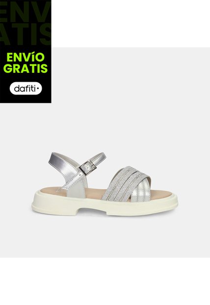Sandalias Para Niña Bubblegummers Gris Leidy Junior Girls 6 +