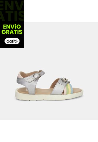 Sandalia Para Niña Bubblegummers Plata Tais Bubblegummers