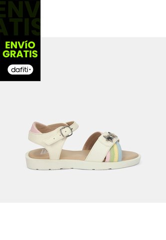 Sandalia Para Niña Bubblegummers Blanco Tais Bubblegummers