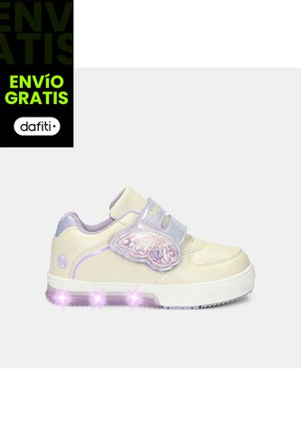 Tenis Para Niña Bubblegummers Blanco Neon Bubblegummers