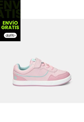 Tenis Con Luces Infantil Para Niña Bubblegummers Blanco Ultramar 22-25 Bubblegummers