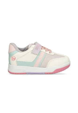 Tenis Con Luces Infantil Para Niña Bubblegummers Blanco Ultramar 22-25 Bubblegummers