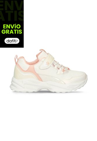 Tenis Infantil Para Niña Bubblegummers Blanco-Rosado Stella Bubblegummers