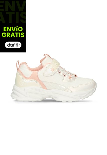 Tenis Infantil Para Niña Bubblegummers Blanco-Rosado Stella