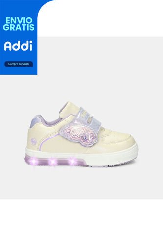Tenis Para Niña Bubblegummers Blanco Neon Bubblegummers
