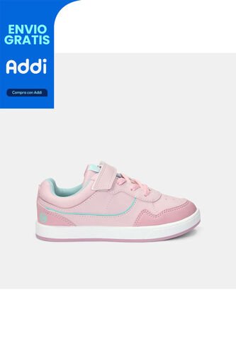 Tenis Con Luces Infantil Para Niña Bubblegummers Blanco Ultramar 22-25 Bubblegummers