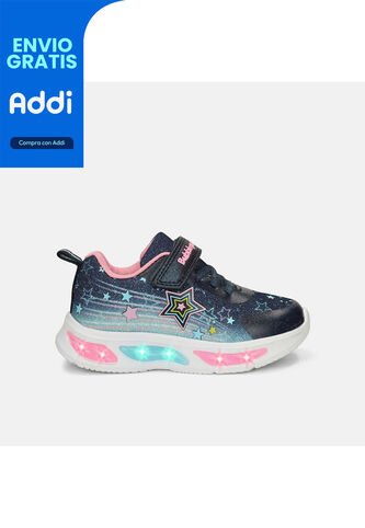 Tenis Con Luces Para Niña Bubblegummers Violeta Universal Demian Bubblegummers