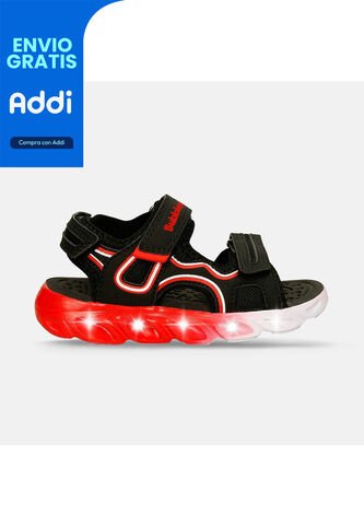 Sandalia Infantil  Para Niño Bubblegummers/Disney Negro Nailon L  6Mickey 22-25 Bubblegummers