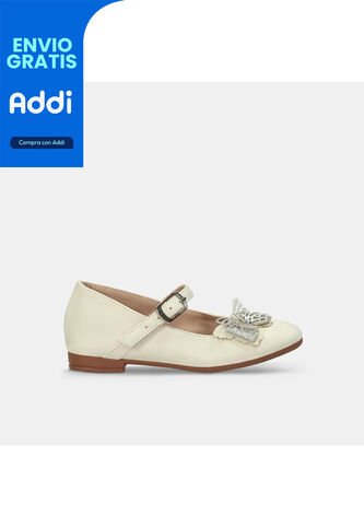 Baletas Infantil Para Niña Bubblegummers Blanco Sue 22-25 Bubblegummers