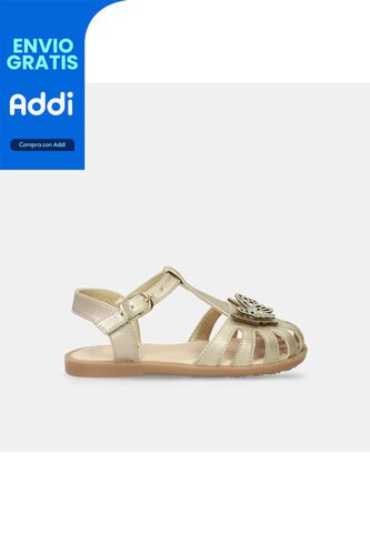 Sandalias Infantil Para Niña Bubblegummers Dorado Shantel 22-25 Bubblegummers