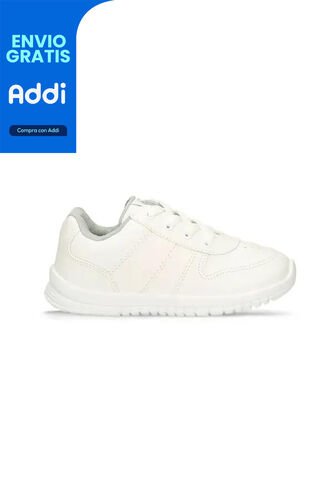 Tenis Escolares Para Niños Bubblegummers Blanco Kapitan Bubblegummers
