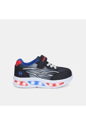 Tenis Con Luces Para Niño Bubblegummers Negro Demian First Step Boys 1 +