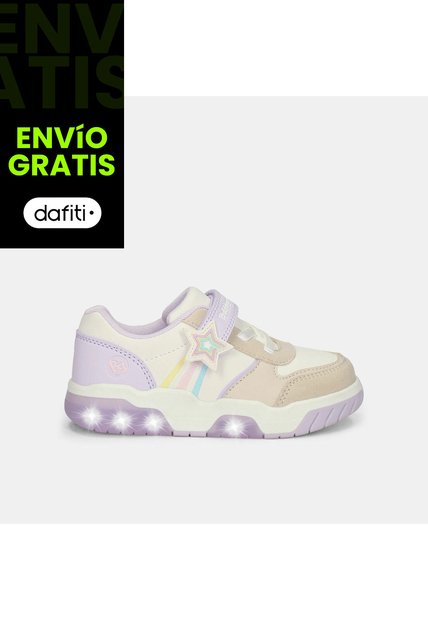 Tenis Con Luces Para Niña Bubblegummers Multicolor Gunter First Step Girls 1 +