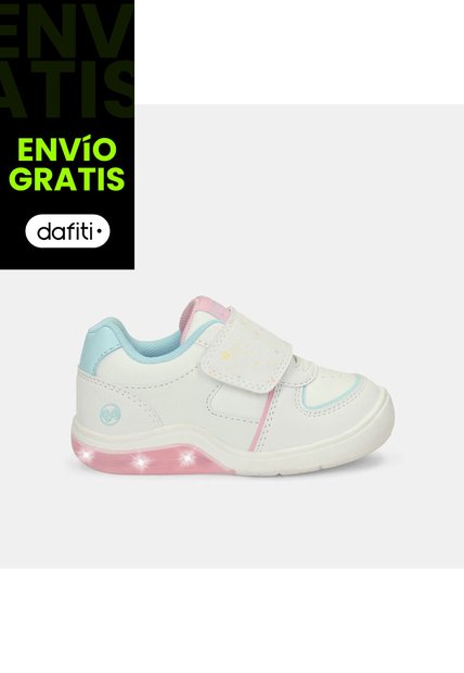 Tenis Con Luces Para Niña Bubblegummers Blanco Tokio Prewalker Girls 0 +