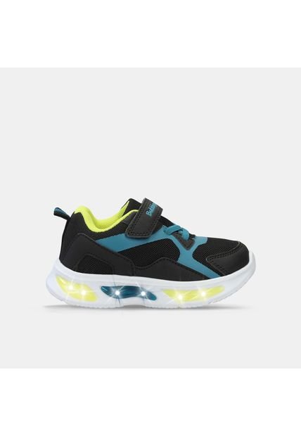 Tenis Con Luces Infantil Para Niño Bubblegummers Negro Toyota Demian 22-25