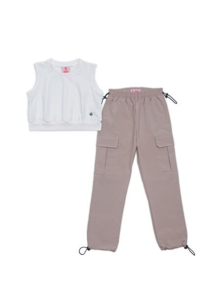 Conjunto Para Niña Bubblegummers Blanco-Camel Janys
