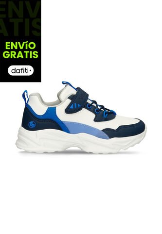 Tenis Para Niño Bubblegummers Blanco-Azul Santos Bubblegummers