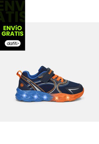 Tenis Con Luces Para Niño Bubblegummers Azul Oberon Bubblegummers