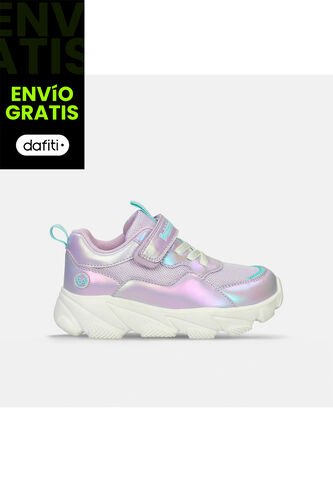 Tenis Infantil Para Niña Bubblegummers Morado Tinta Dash 22-25 Bubblegummers