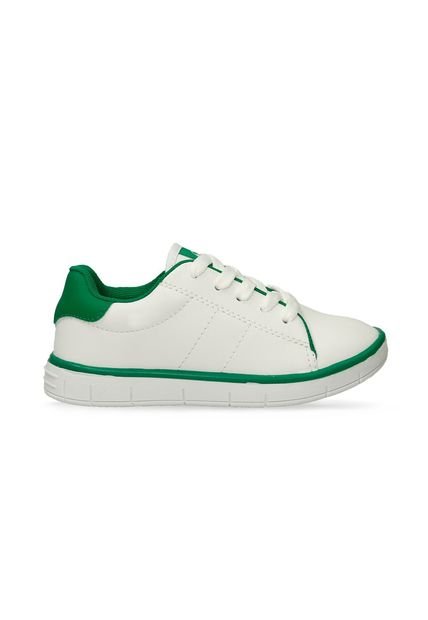 Tenis Casuales Blanco-Verde Bubblegummers Magnolio Niño