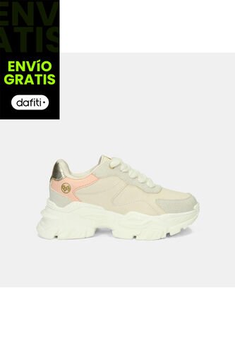 Tenis Con Luces Infantil Para Niña Bubblegummers Blanco Ultramar 22-25 Bubblegummers