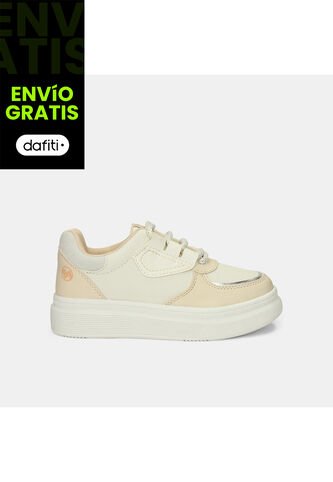 Tenis Con Luces Infantil Para Niña Bubblegummers Blanco Ultramar 22-25 Bubblegummers