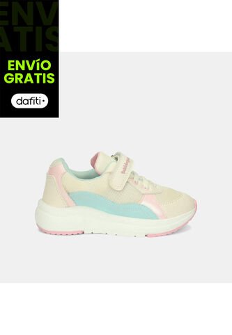 Tenis Con Luces Infantil Para Niña Bubblegummers Blanco Ultramar 22-25 Bubblegummers