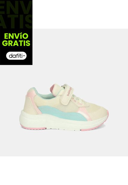 Tenis Con Luces Infantil Para Niña Bubblegummers Blanco Ultramar 22-25