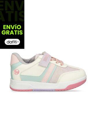 Tenis Con Luces Infantil Para Niña Bubblegummers Blanco Ultramar 22-25 Bubblegummers