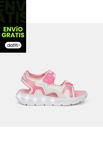 Sandalia Con Luces Infantil Para Niña Bubblegummers Fucsia Ursula Drum Bubblegummers