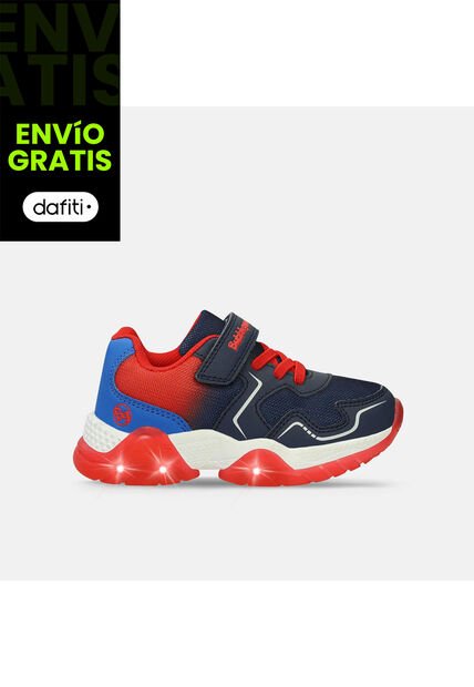 Tenis Con Luces Infantil Para Niño Bubblegummers Azul Tavis Alpha Light 22-25