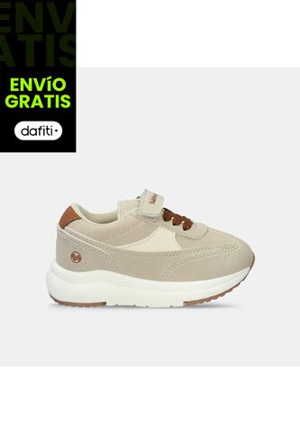 Tenis Infantil Para Niño Bubblegummers Beige Tutor Thomas 22-25 Bubblegummers