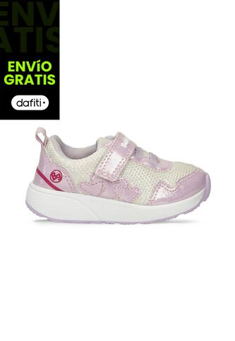 Tenis Bebé Para Niña Bubblegummers Lila-Gris Roxa Bubblegummers