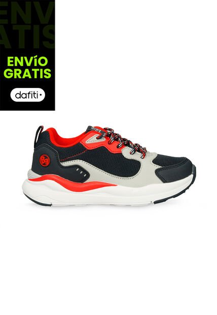 Tenis Infantil Para Niño Bubblegummers Deportivos Azul-Rojo Reik