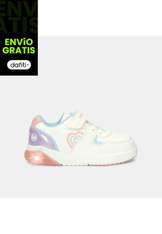 Tenis Con Luces Para Niña Bubblegummers Multicolor Dakar Bubblegummers