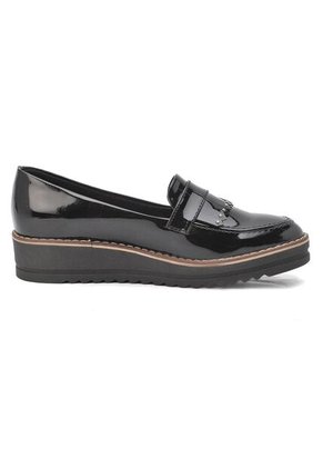 MOCASIN DIANA BULL TERRIER NEGRO CHAROL CON FLECOS