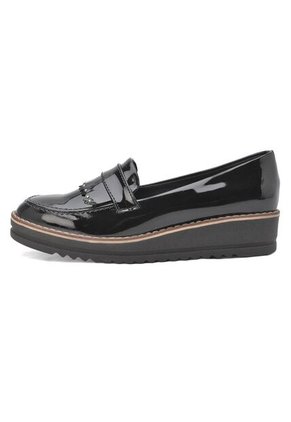 MOCASIN DIANA BULL TERRIER NEGRO CHAROL CON FLECOS
