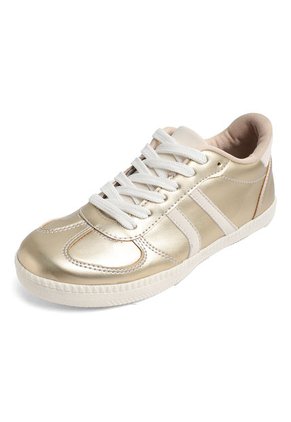 TENIS DORADO CON APLIQUES BLANCOS PARIS