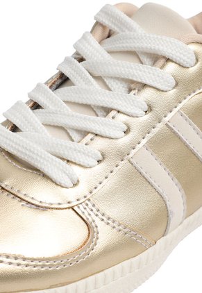 TENIS DORADO CON APLIQUES BLANCOS PARIS