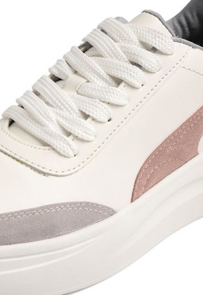 TENIS BLANCOS CON GRIS Y ROSADO ZAHARAM