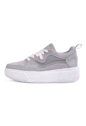 TENIS GRISES CON SUELA BLANCA/TRANSPARENTE ZARAH
