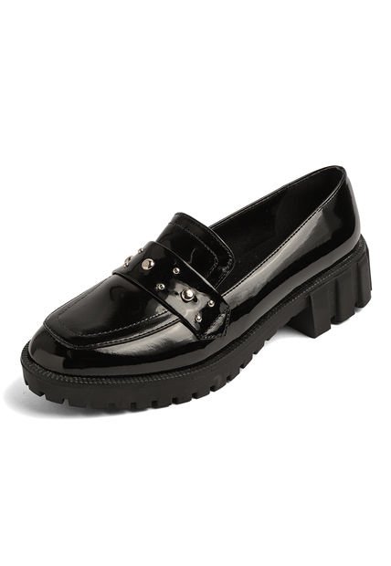 ZAPATO NEGRO CHAROL CON TACHES AMINA