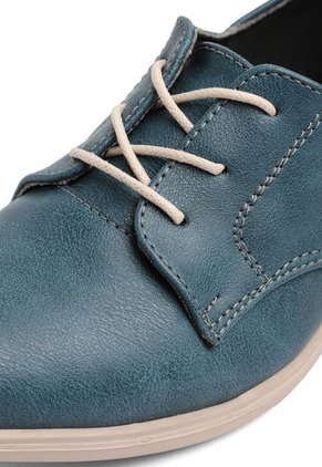 ZAPATO AZUL TURQUEZA DE AMARRAR DERLY