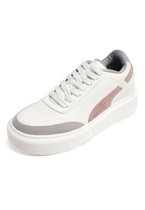 TENIS BLANCOS CON GRIS Y ROSADO ZAHARAG