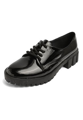ZAPATO NEGRO CHAROL DE AMARRAR CITLALY