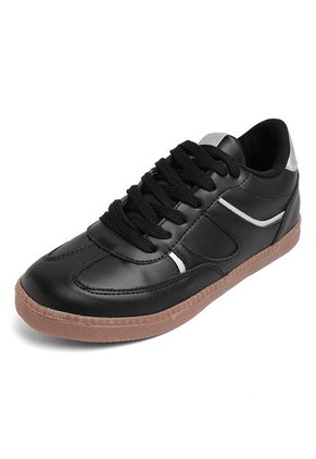 TENIS NEGROS CON APLIQUES PLATA LIZZIE