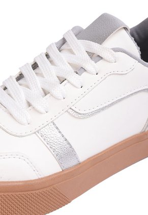 TENIS BLANCOS CON GRIS Y PLATEADO JESSIE